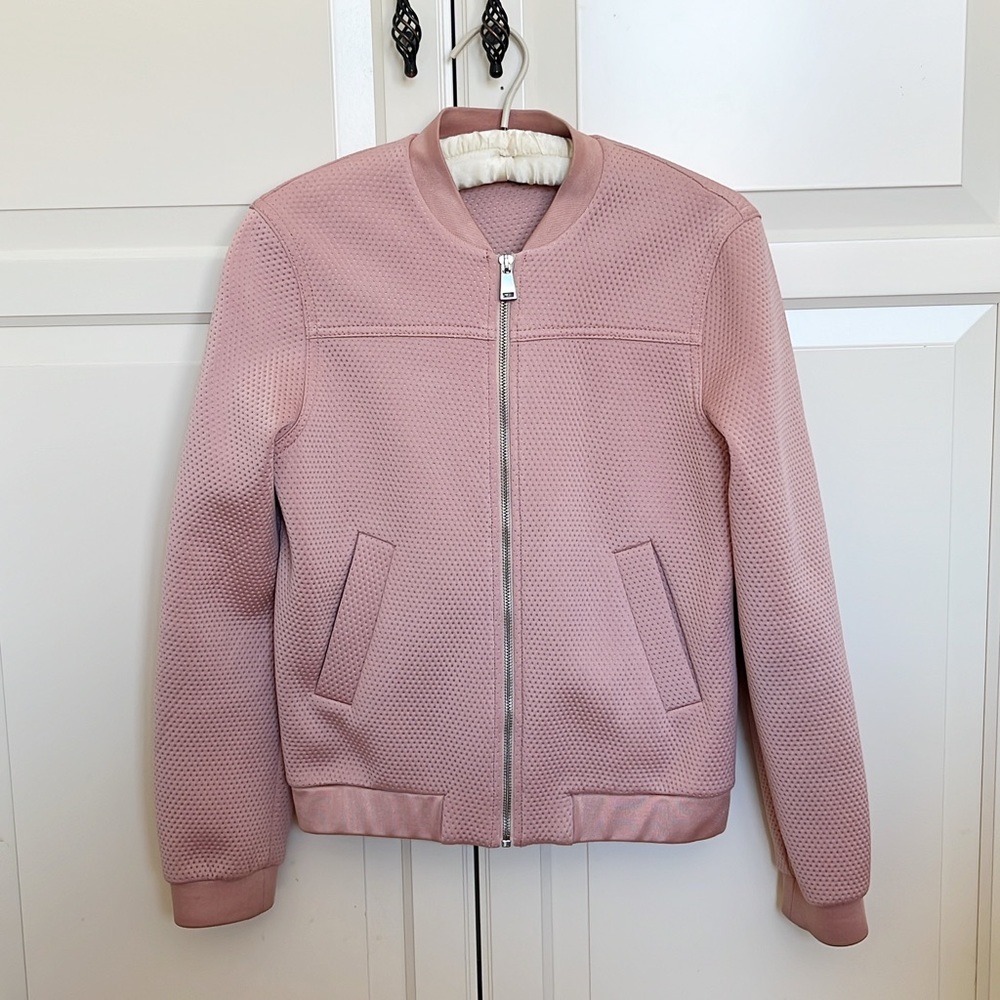 Blush pink women’s Topshop bomber jacket